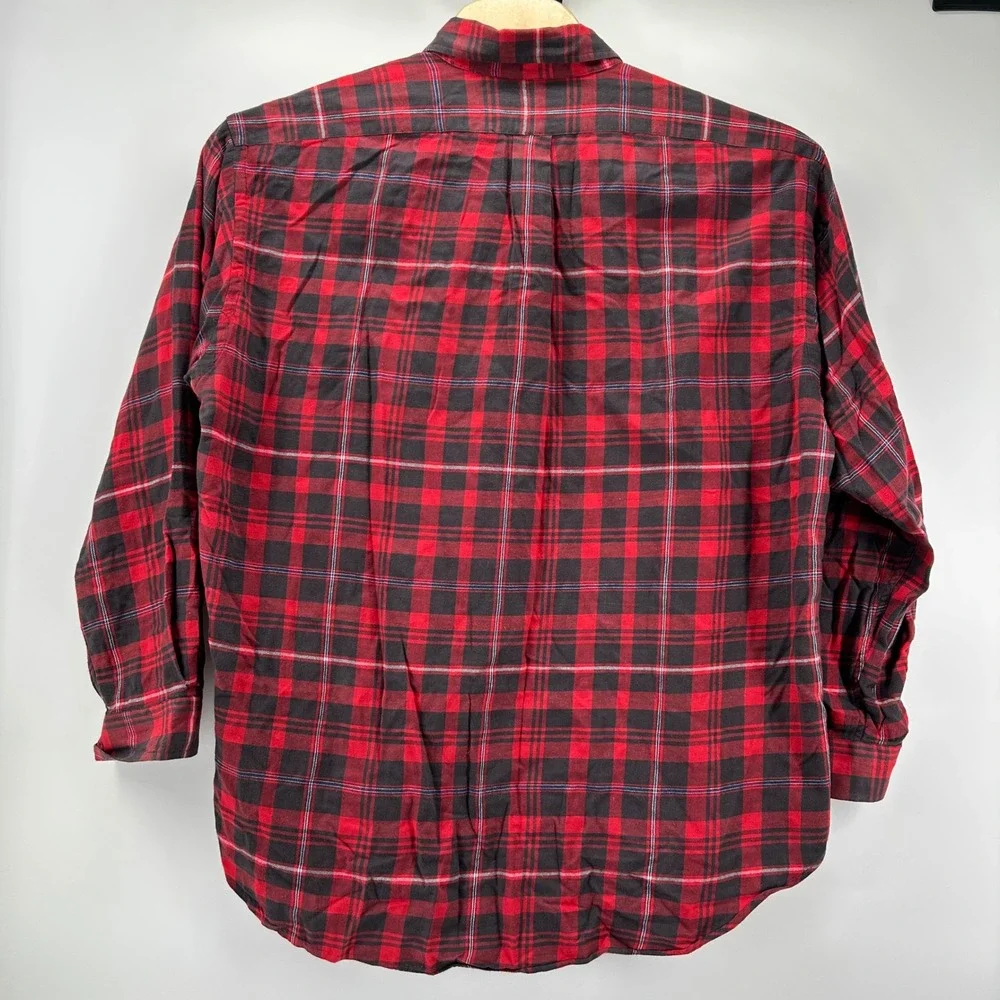 Polo Ralph Lauren Blaire Shirt Mens XL Red Black Plaid Cotton Button Down Logo